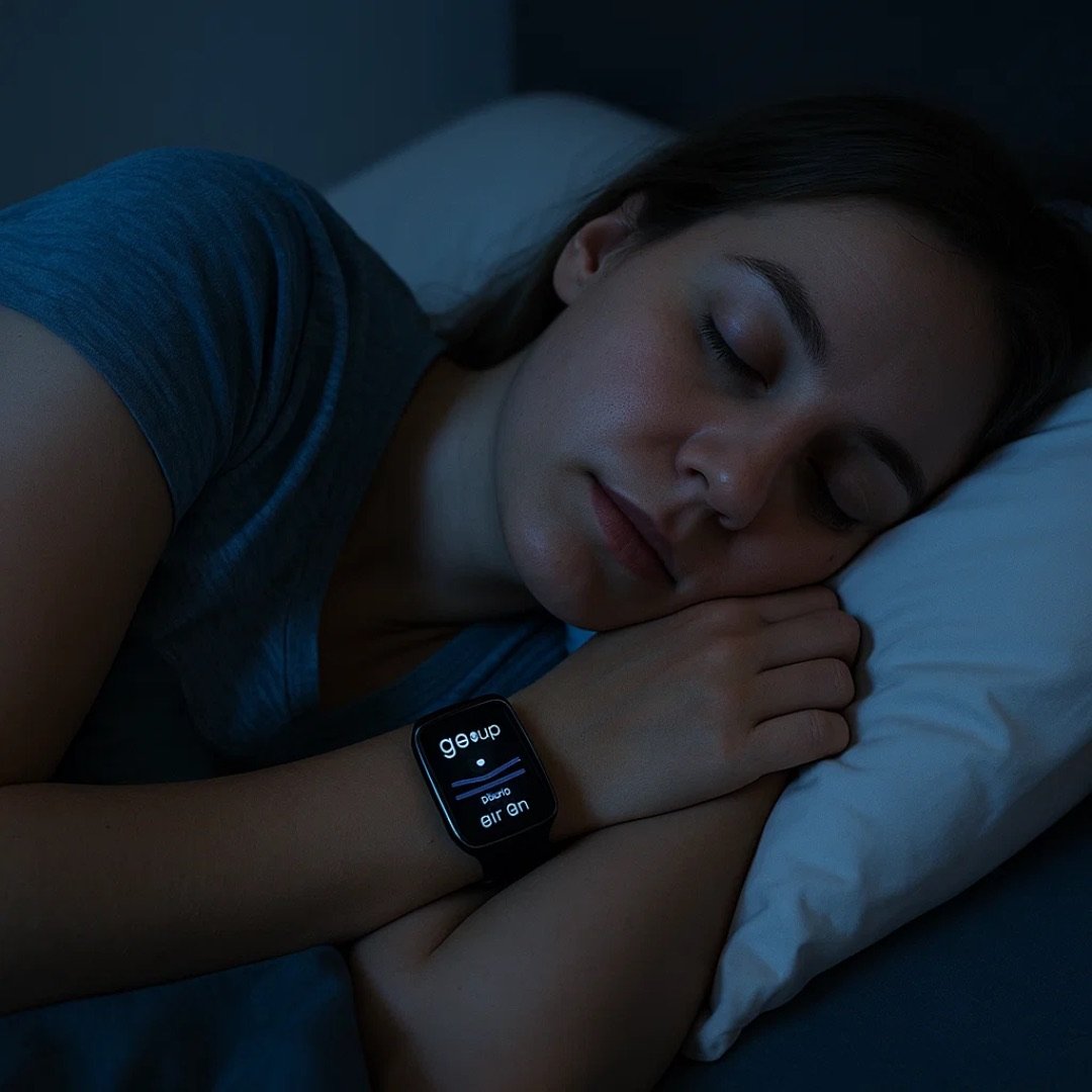 Person resting overnight while wearing a wrist monitor
